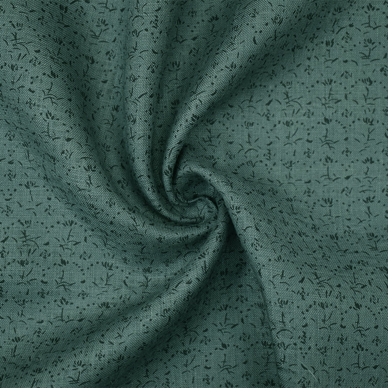 1 3/4 YD PC-Blue-Navy Nani IRO Dainty Abstract Pattern Print Linen Sheeting Fabric