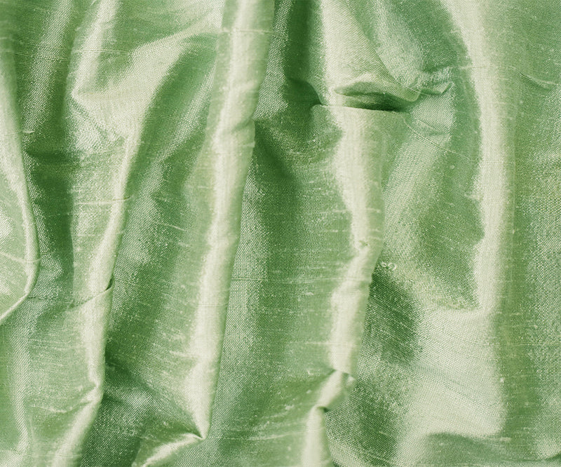 Green-Gray Silk Iridescent Dupioni Woven Fabric