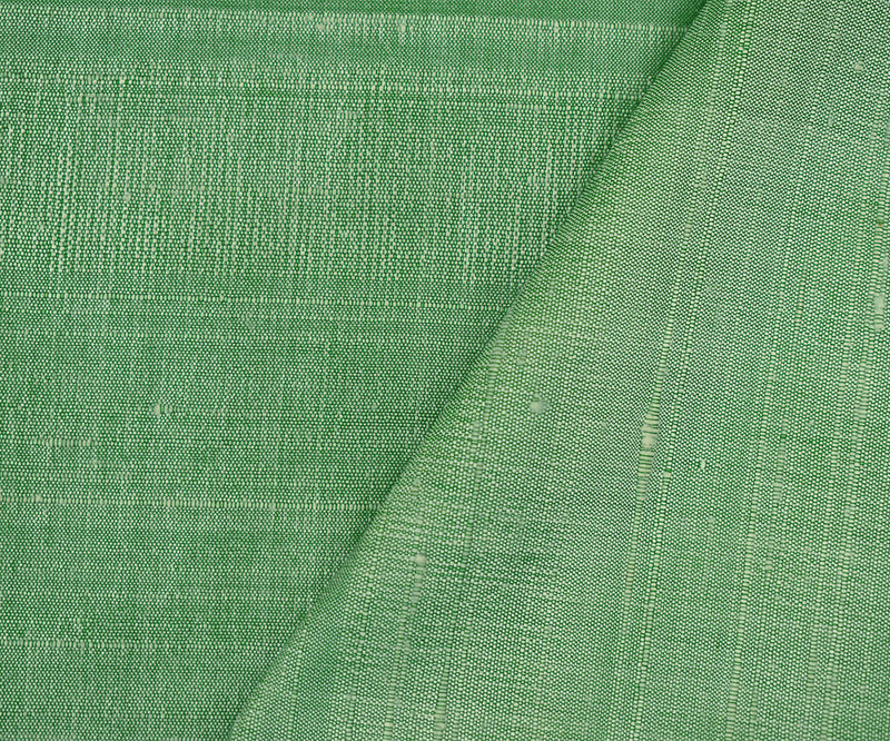 White-Green Silk Iridescent Dupioni Woven Fabric