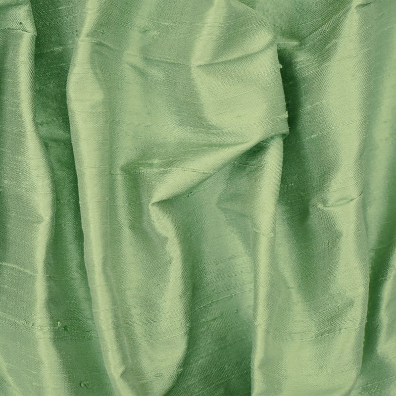 Green-Light Beige Silk Iridescent Dupioni Woven Fabric
