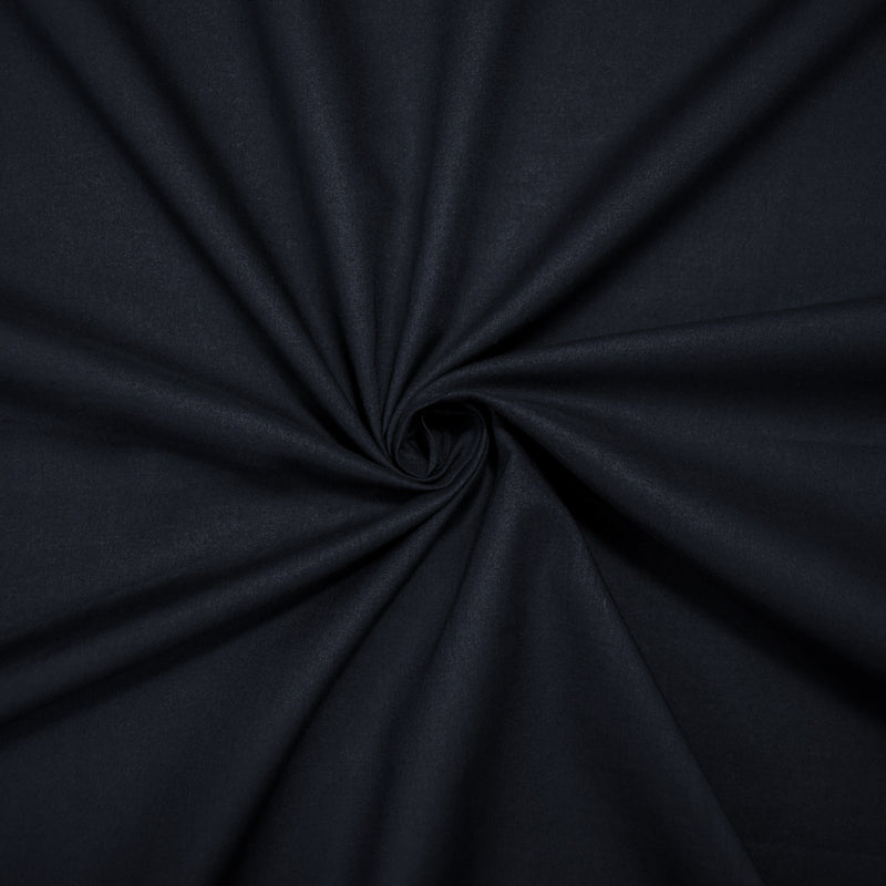 Deep Navy Blue Cotton Solid Voile Woven Fabric