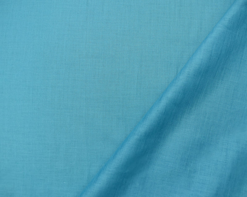 Turquoise Cotton Solid Voile Woven Fabric
