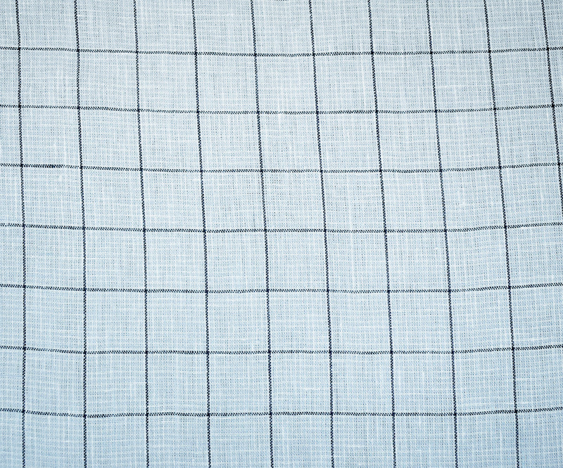Blue-Gray-White Spence Bryson Check Grid Irish Linen Woven Fabric