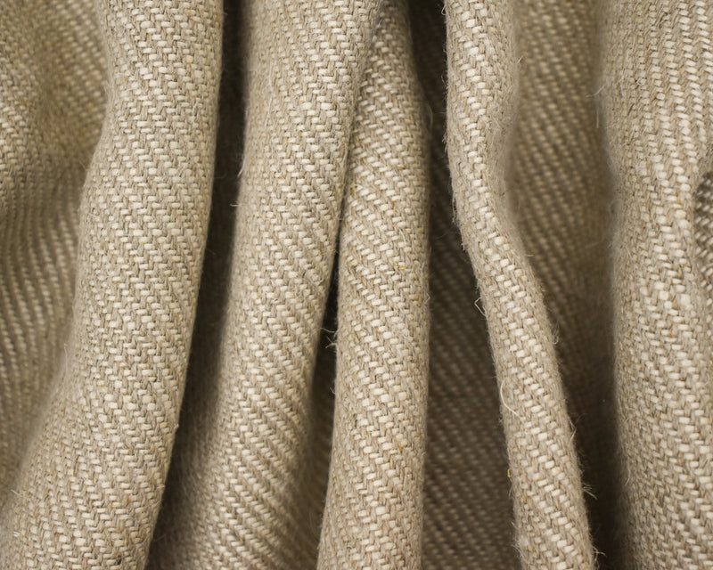 Natural Brown-White Moygashel Twill Irish Linen Woven Home Decorating Fabric