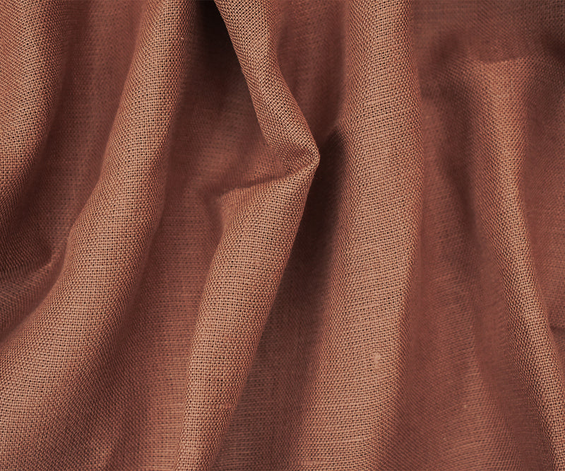 Brown Moygashel Solid Irish Linen Woven Fabric