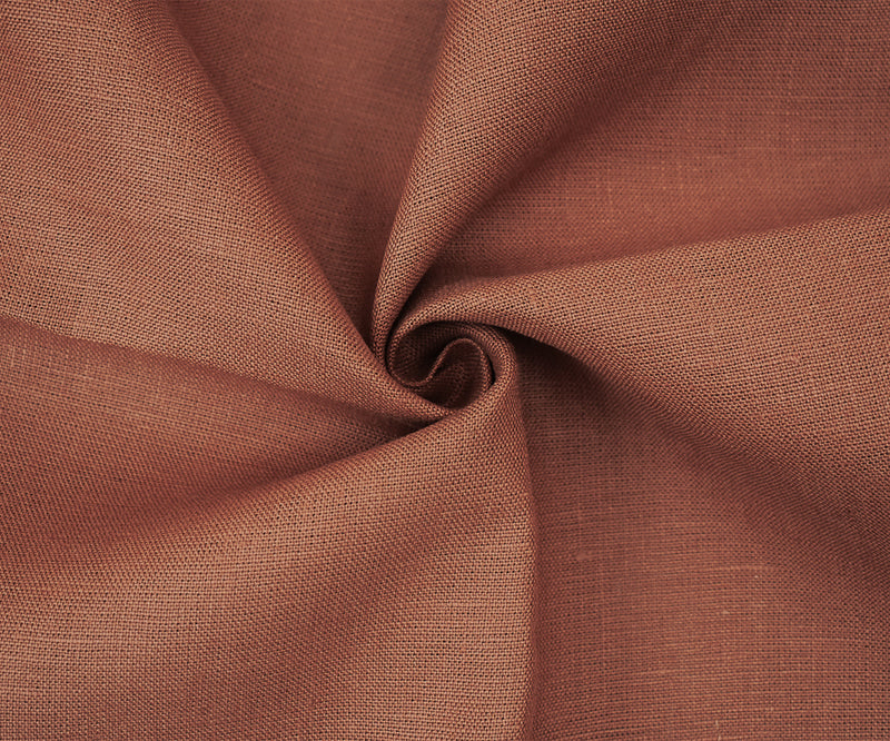 Brown Moygashel Solid Irish Linen Woven Fabric