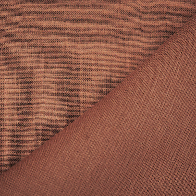 Brown Moygashel Solid Irish Linen Woven Fabric