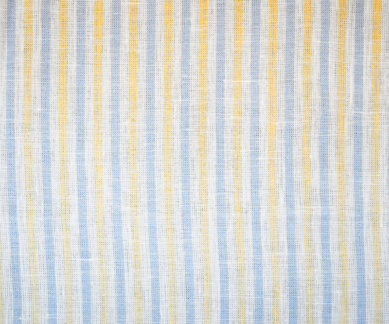 Yellow-Blue-White Spence Bryson Stripe Irish Linen Woven Fabric