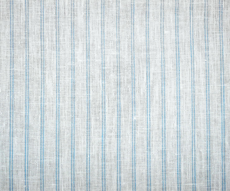 White-Light Blue Spence Bryson Stripe Irish Linen Slub Woven Fabric