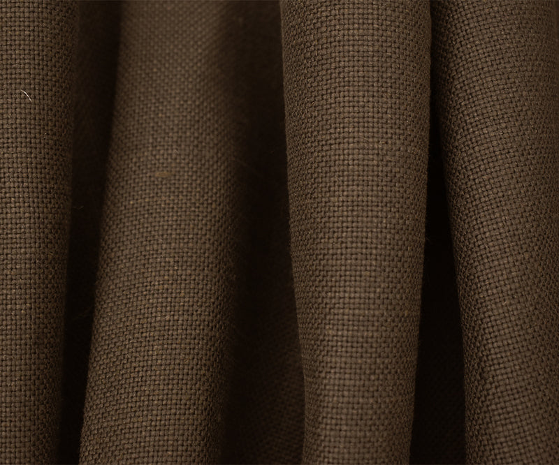 Brown Moygashel Solid Woven Irish Linen Home Decorating Fabric