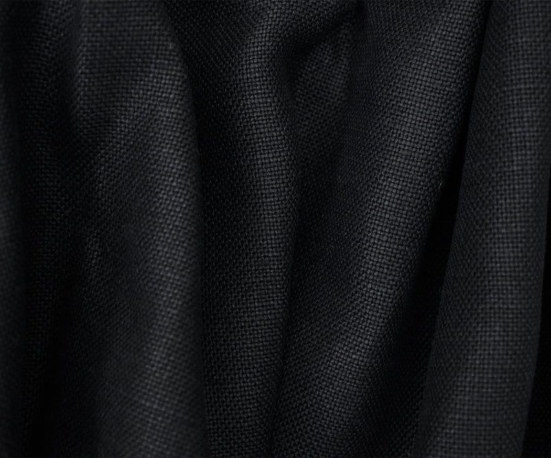 Black Moygashel Solid Woven Irish Linen Home Decorating Fabric
