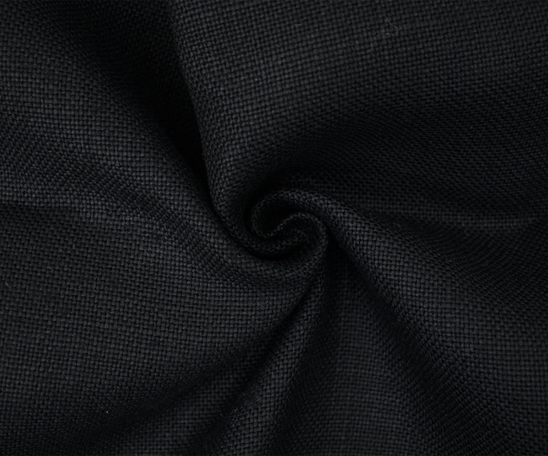 Black Moygashel Solid Woven Irish Linen Home Decorating Fabric