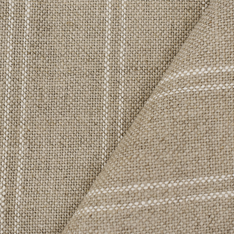 Natural-White Moygashel Stripe Woven Irish Linen Home Decorating Fabric