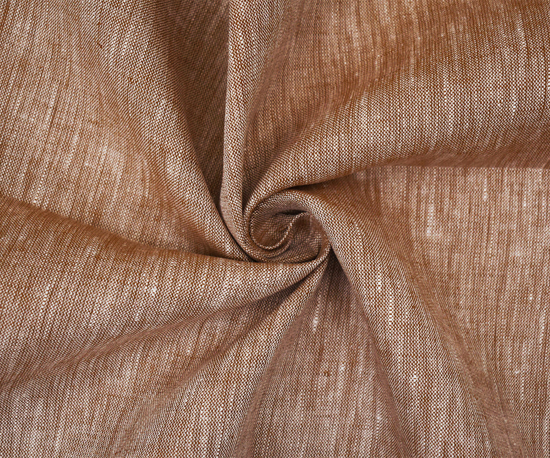 Orange-White Spence Bryson Slub Texture Irish Linen Chambray Woven Fabric