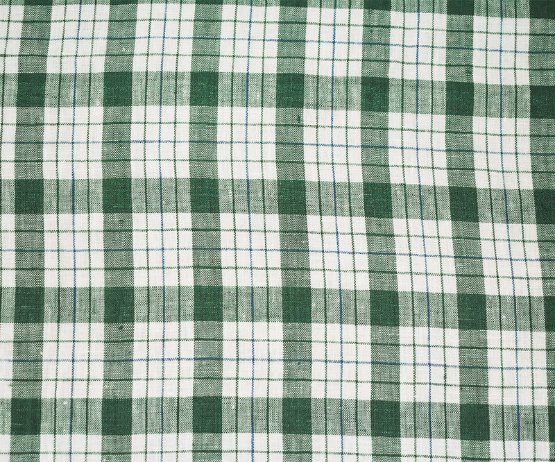 Green-Blue-Moygashel Bryson Washed Plaid Irish Linen Woven Fabric