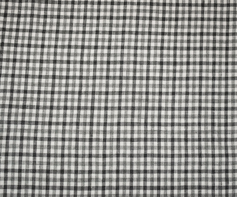 Gray-White Spence Bryson Washed Gingham Plaid Irish Linen Woven Fabric