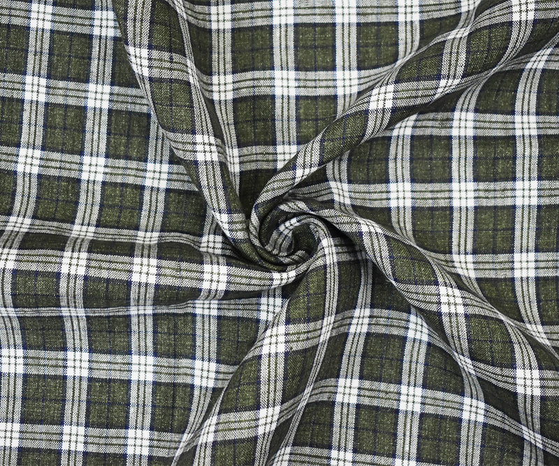 Green-Blue-Multi Spence Bryson Washed Plaid Irish Linen Woven Fabric