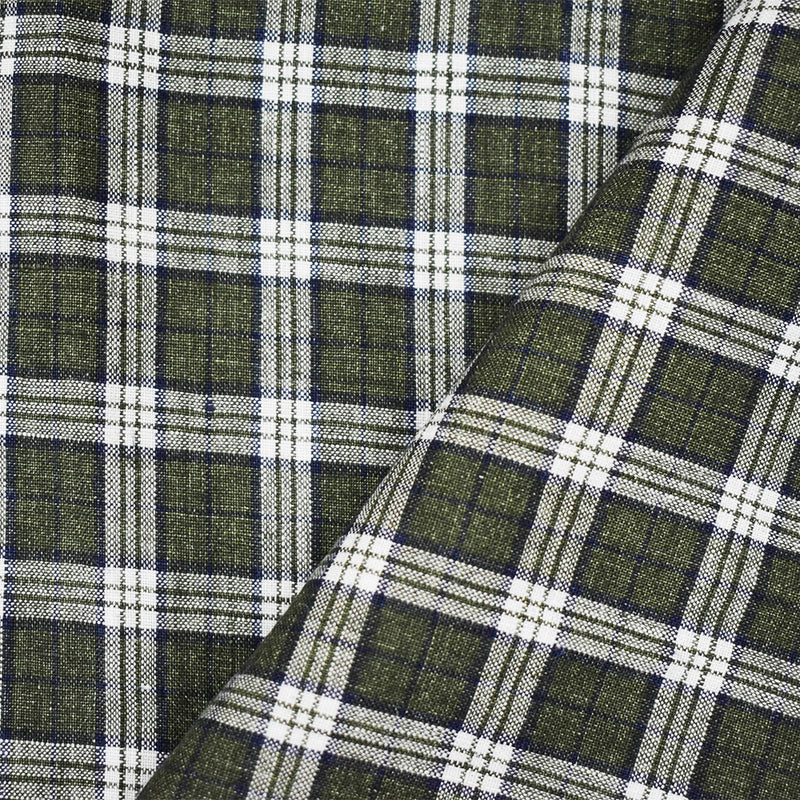Green-Blue-Multi Spence Bryson Washed Plaid Irish Linen Woven Fabric