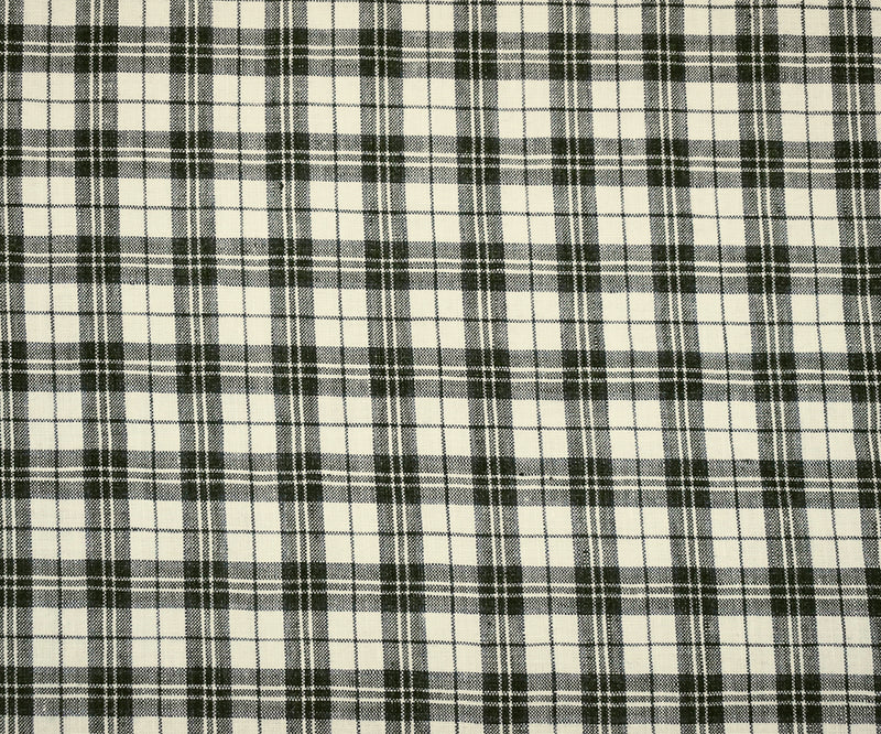 Gray-White Spence Bryson Washed Plaid Irish Linen Woven Fabric