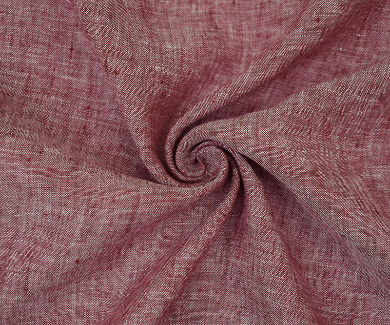 Red-White Spence Bryson Textured Washed Irish Linen Chambray Woven Fabric
