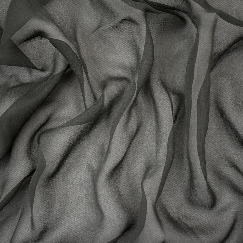 Gray Silk Chiffon Woven Fabric
