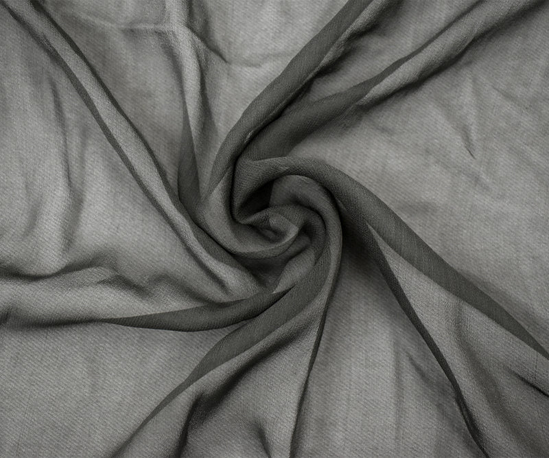 Gray Silk Chiffon Woven Fabric