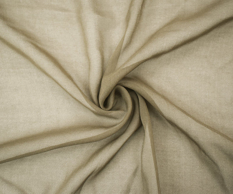 Taupe Brown Silk Chiffon Woven Fabric