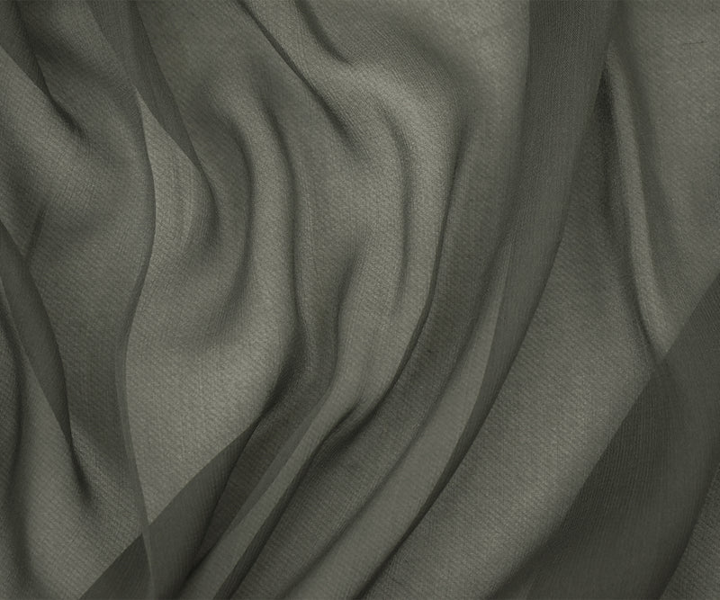 Gray Silk Chiffon Woven Fabric