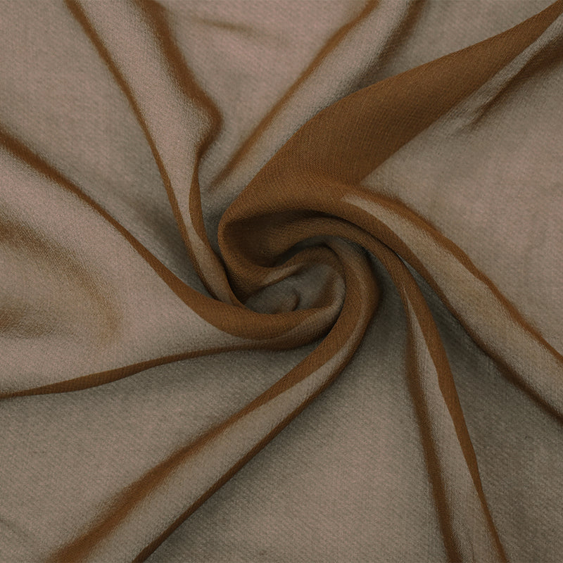 Brown Silk Chiffon Woven Fabric