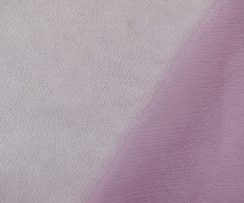 2 1/2 YD PC-Lilac Purple Silk Crinkled Yoryu Chiffon Woven Fabric