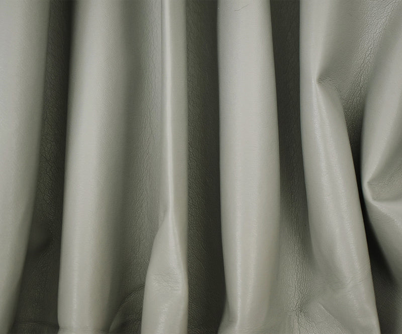 Gray Famous Maker Solid Recycled Leather and Polyurethane Blend Fabric