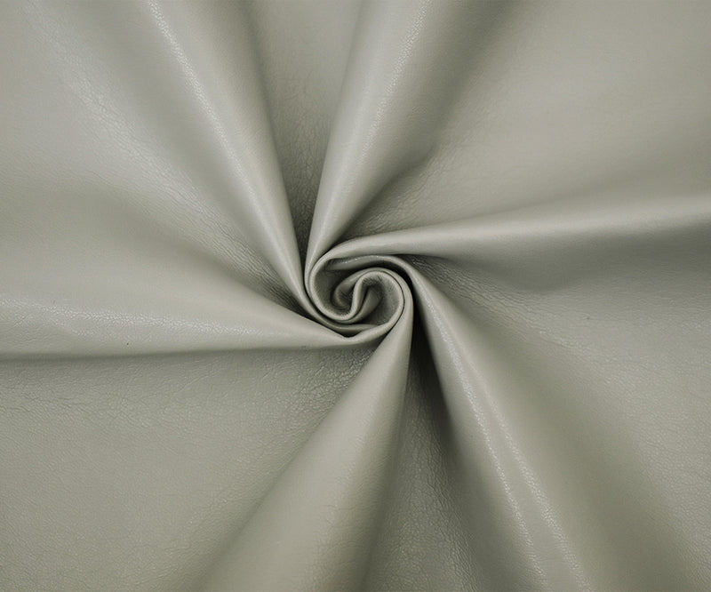 Gray Famous Maker Solid Recycled Leather and Polyurethane Blend Fabric