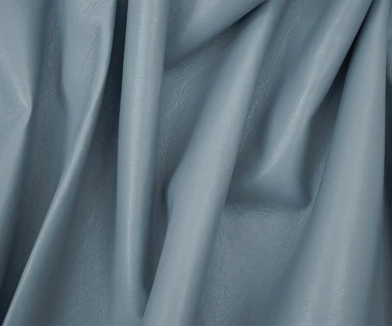 Pale Blue Famous Maker Solid Recycled Leather and Polyurethane Blend Fabric