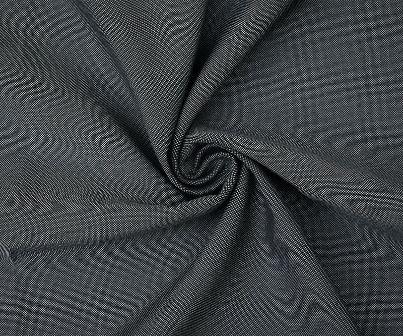 Black-Gray Polyester Wool Dobby Woven Shirting Fabric