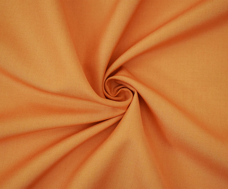 Orange Poly Wool Solid Woven Shirting Fabric