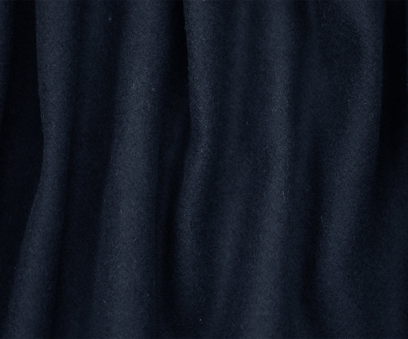 Deep Blue-Black Wool Polyester Blend Dobby Woven Jacketing Fabric