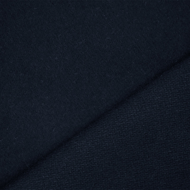 Deep Blue-Black Wool Polyester Blend Dobby Woven Jacketing Fabric