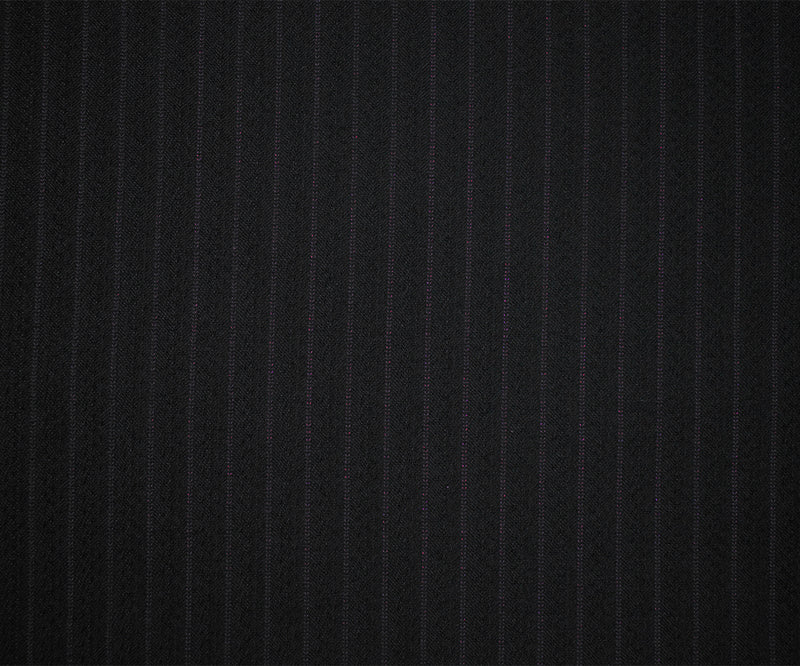 Black-Deep Purple Wool Polyester Dobby Striped Shirting Fabric