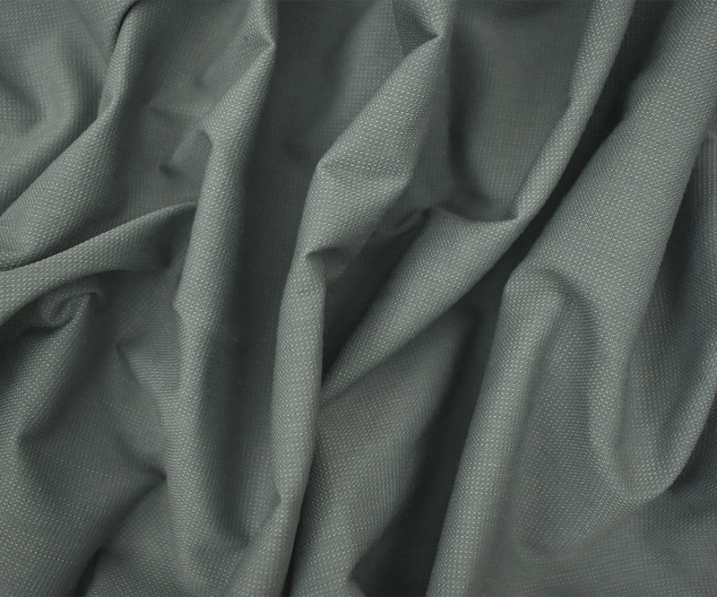 Cool Gray Poly Wool Dobby Woven Suiting Fabric