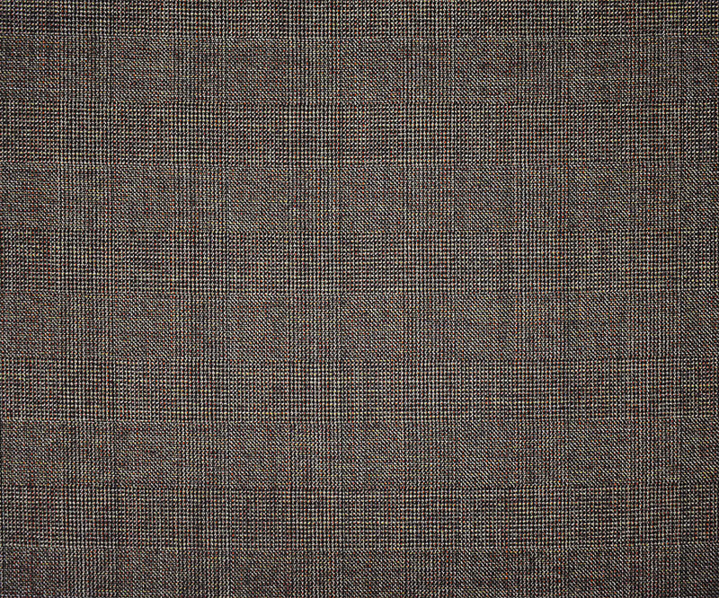 Gray-Red-Multi Wool-Poly Check Texture Suiting Woven Fabric
