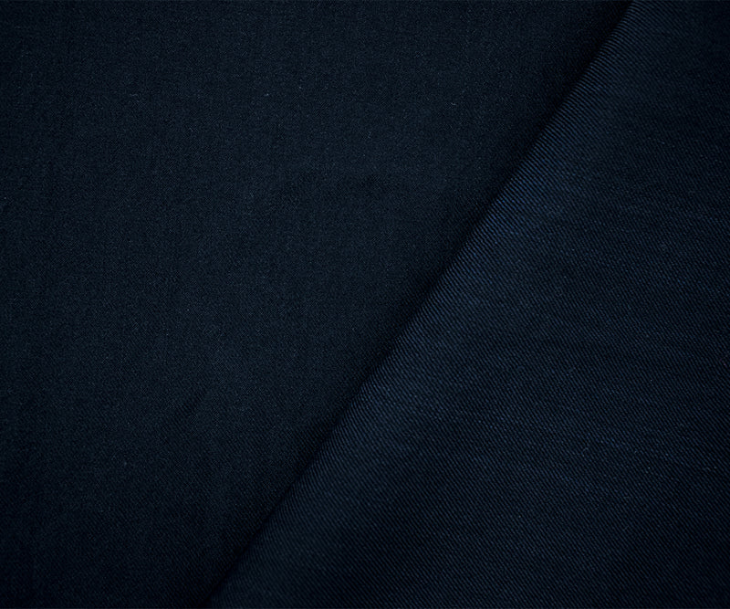 Navy-Black Wool Twill Woven Suiting Fabric