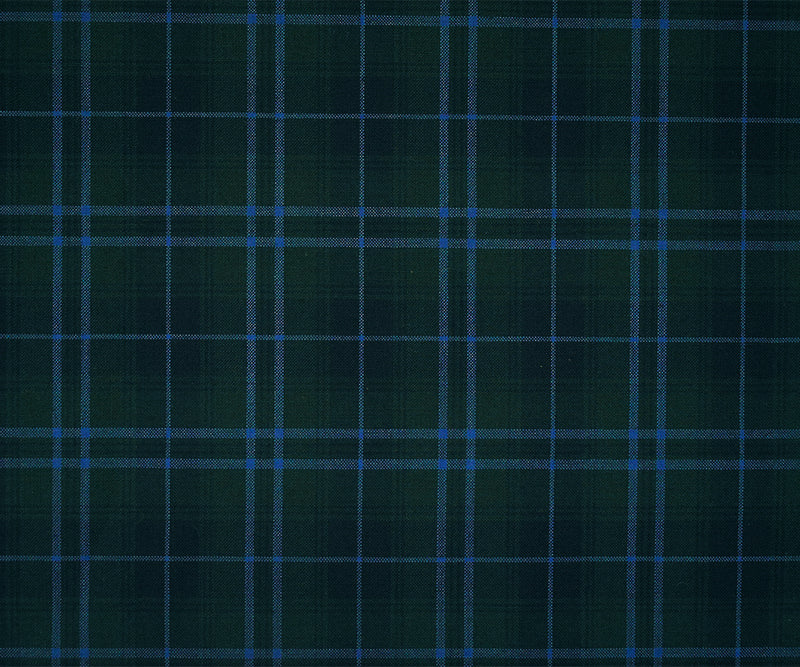 Green-Blue-Multi Poly-Wool Plaid Check Shirting Woven Fabric