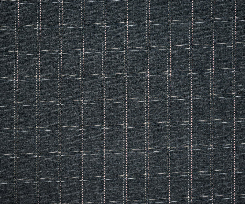 Dark Gray-Pink-Multi Wool Blend Twill Woven Shirting Fabric