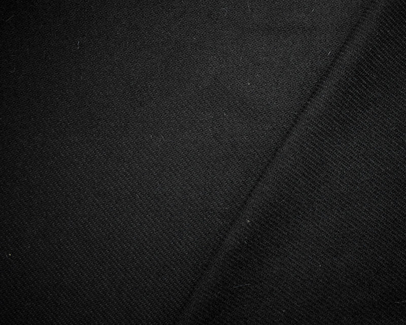 Black Wool-Poly Japanese Twill Woven Jacketing Fabric