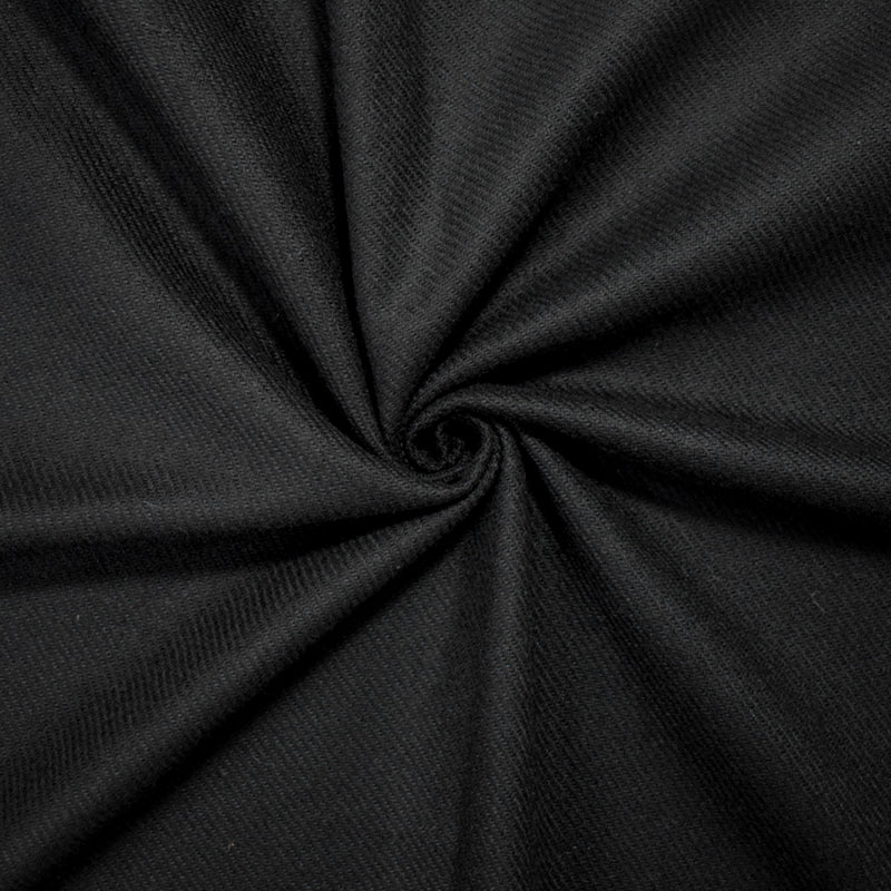 Black Wool-Poly Japanese Twill Woven Jacketing Fabric