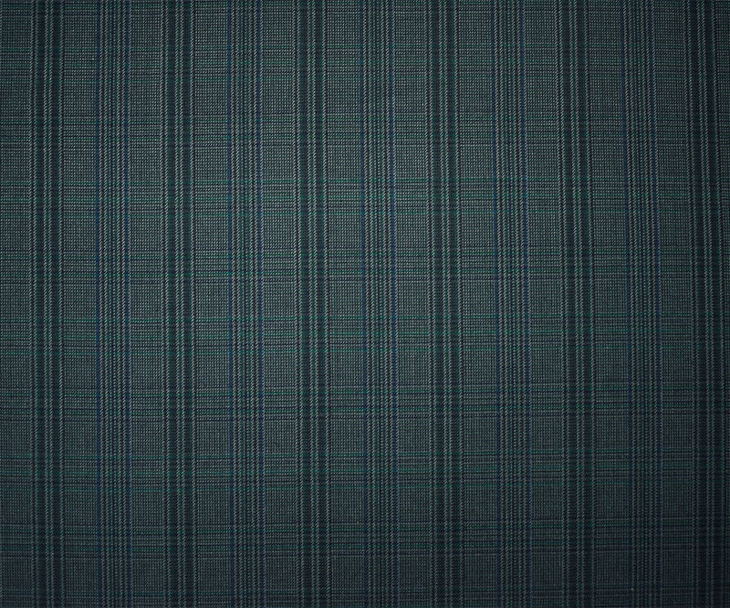 Green-Blue-Multi Wool-Poly Japanese Plaid Woven Suiting Fabric
