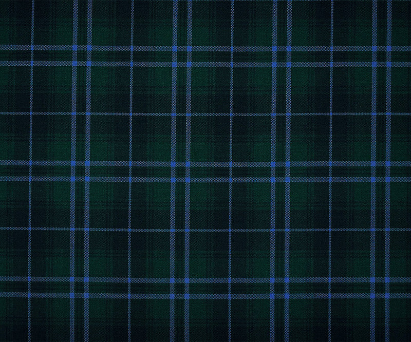 Blue-Green-Multi Poly Wool Plaid Check Shirting Woven Fabric