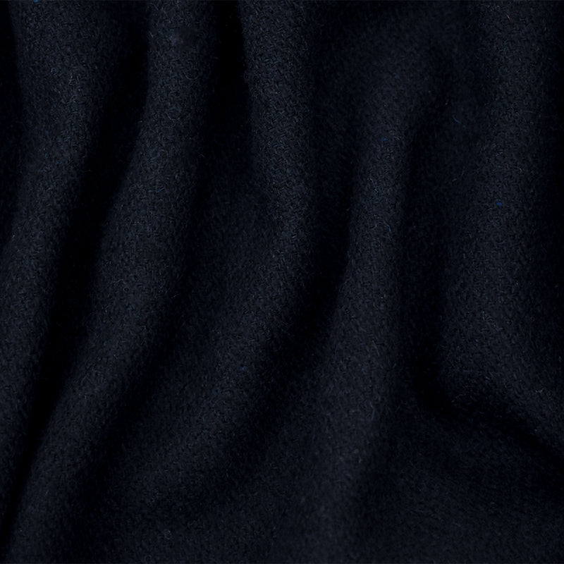 Deep Navy-Black Wool Texture Dobby Woven Single Brushed Jacketing Fabric