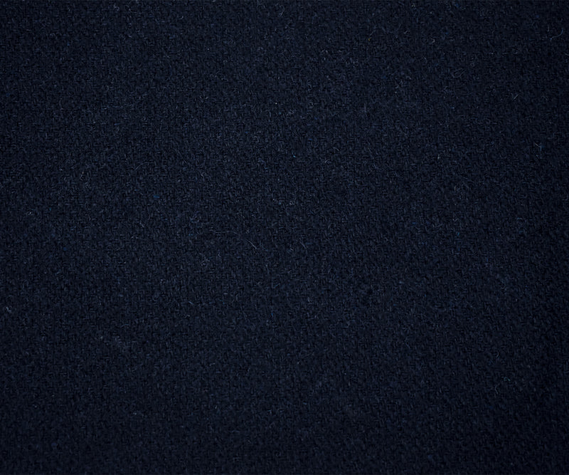 Deep Navy-Black Wool Texture Dobby Woven Single Brushed Jacketing Fabric