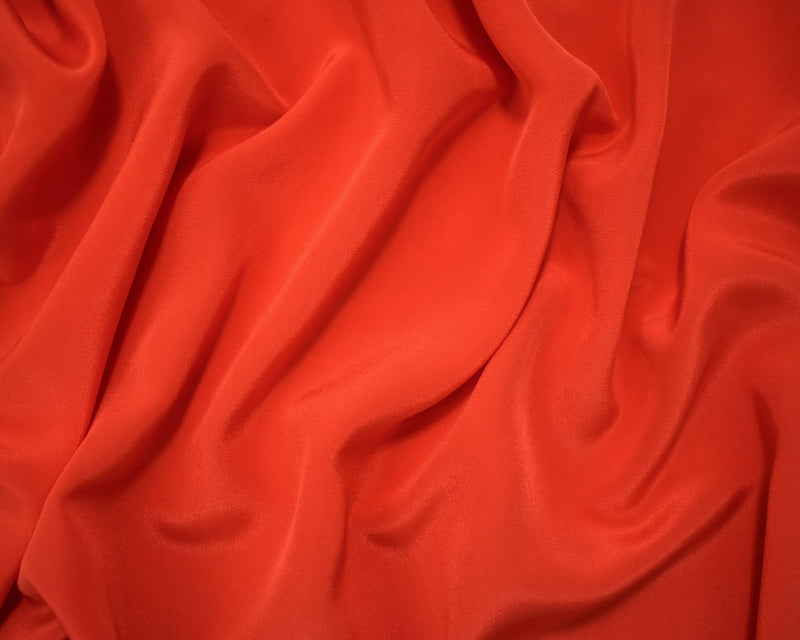 Sunset Orange Silk Famous Designer Crepe De Chine Woven Fabric